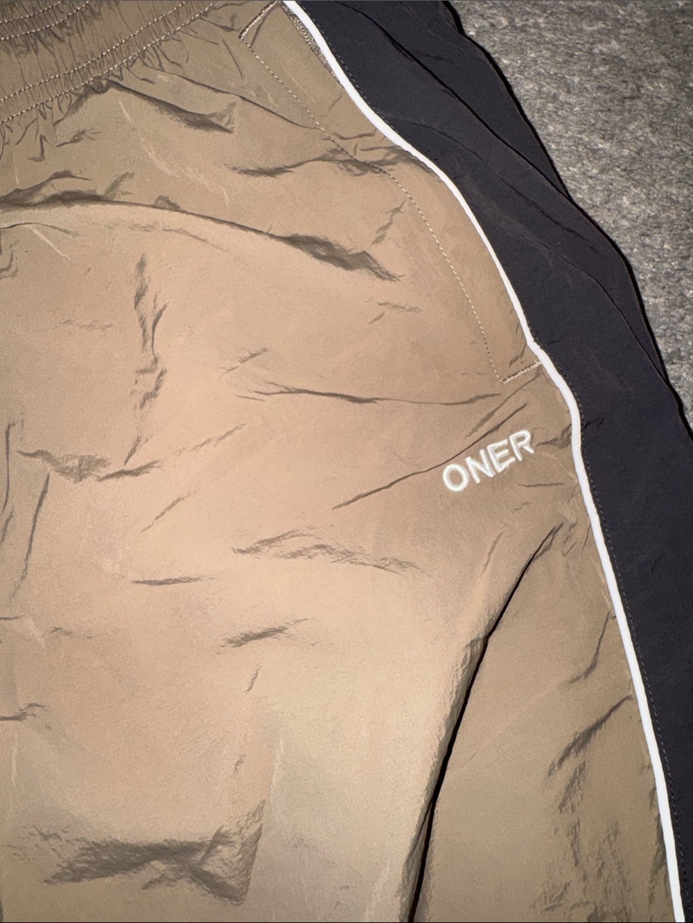 ONER Two-Tone Track Pants in tan & Black - Picture 3 of 7